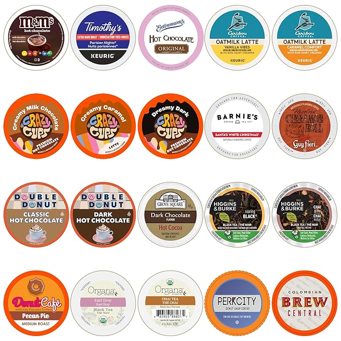 Perfect Samplers Coffee/Tea/Cider/Cappuccino and Hot Chocolate Single Serve Cups For Keurig K cup