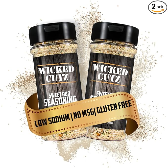 Wicked Cutz Sweet BBQ Grill Seasoning Set, 2 Pack of Grilling Spices, Jerky Seasoning, Low Sodium &