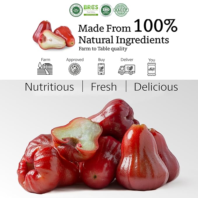Vinamit Soft Dried Rose-Apple | Dried Plums 3.5 oz Bag | Tropical Fruit Snack | Vegan, Gluten-Free