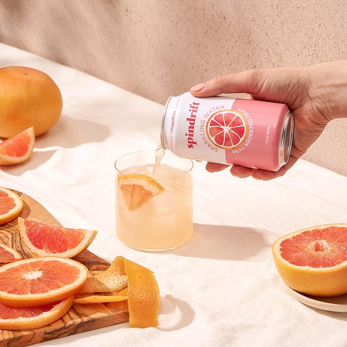 Spindrift Sparkling Water, Grapefruit Flavored, Made with Real Squeezed Fruit, (Only 15 Calories