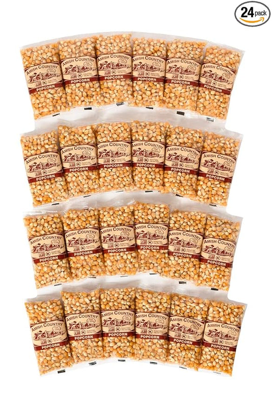 Amish Country Popcorn | 24-4 Oz Bags - Mushroom Kernels | Old Fashioned, Non-GMO and Gluten Free