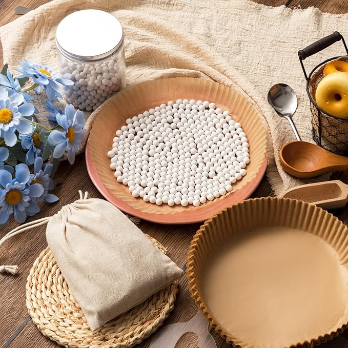 1 Pack White 2 lb Pie Weights for Baking Crust Ceramic Weights Blind Baking Beads with 50 Pcs