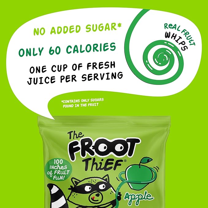 The FROOT Thief Real Fruit Snack Whips, Apple, Nut Free, Perfect for School Lunches and Snacks