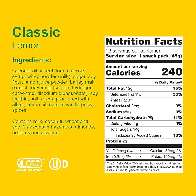 Loacker Classic Lemon Wafers - Premium Crispy Wafer Cookies with Lemon Cream Filling - Multipack of