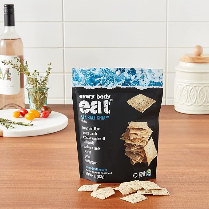 Every Body Eat Snack Thins, Allergen Friendly, Vegan, Gluten Free and Dairy Free (6 Count, Sea Salt