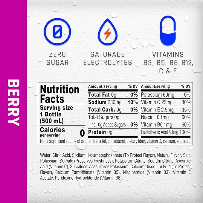 Propel Electrolyte Enhanced Water Sports Drink, Berry Flavored Water, Zero Calorie & Zero Sugar