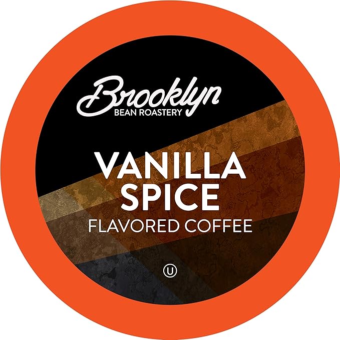 Brooklyn Beans Roastery Vanilla Spice Flavored Coffee Pods - Compatible with Keurig K Cup Brewers