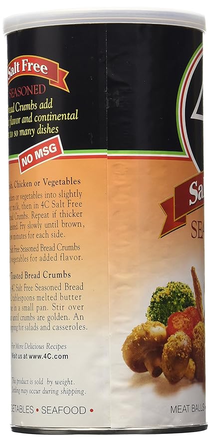 4C Salt Free Seasoned Bread Crumbs-12 oz - Pack Of 3