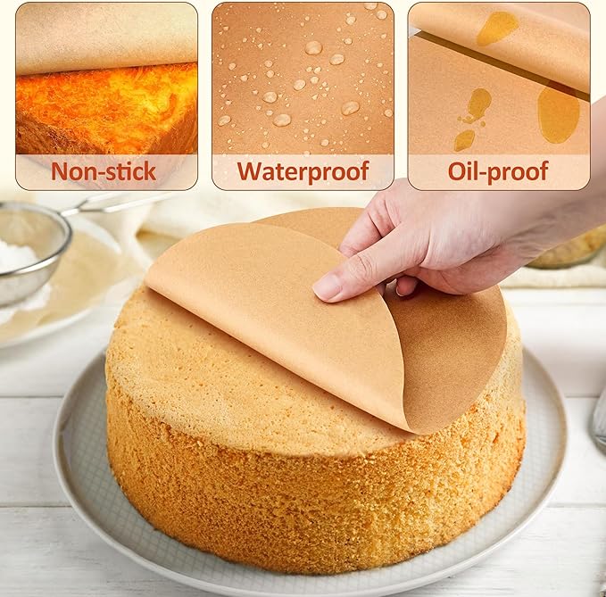 8 Inch Parchment Paper Rounds,200Pcs Non-Stick Unbleached Baking Parchment Rounds for Air