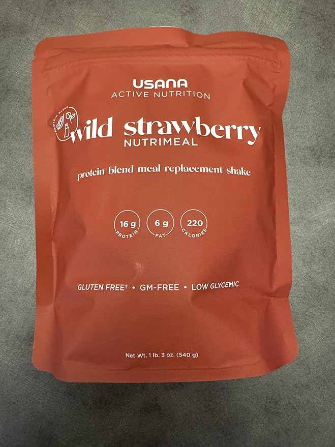 USANA Nutrimeal Meal Replacement Shake - Wild Strawberry - NON-GMO - Gluten Free - Low Glycemic