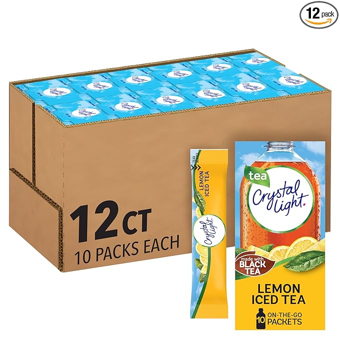 Crystal Light Lemon Iced Tea Naturally Flavored with other natural flavor Powdered Drink Mix, 120