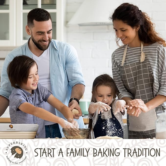 Superbaking 10" Oval Banneton Bread Proofing Basket ??Sourdough Starter Kit for Crusty Artisan