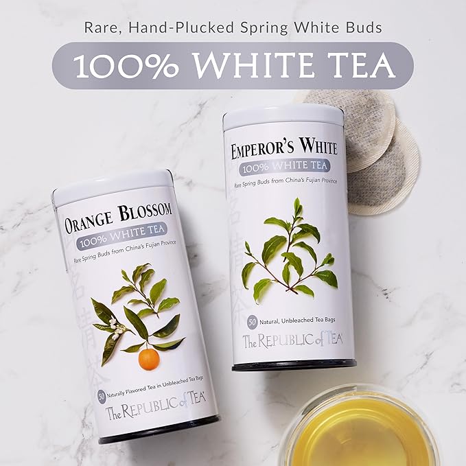 The Republic of Tea – Cucumber Mint 100% White Tea Bags, Steeps 50 Low-Caffeinated Cups