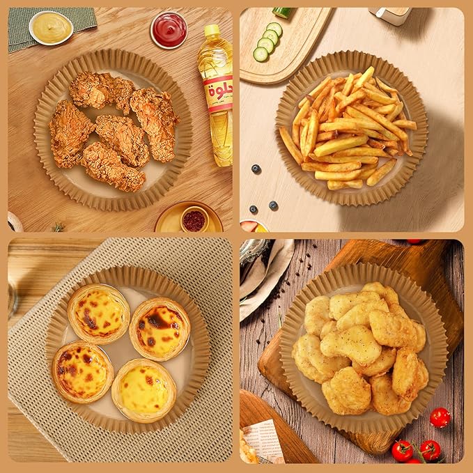 200pcs Air Fryer Disposable Liner, Non-Stick Parchment Paper for Baking, Oil-Proof, Water-Proof