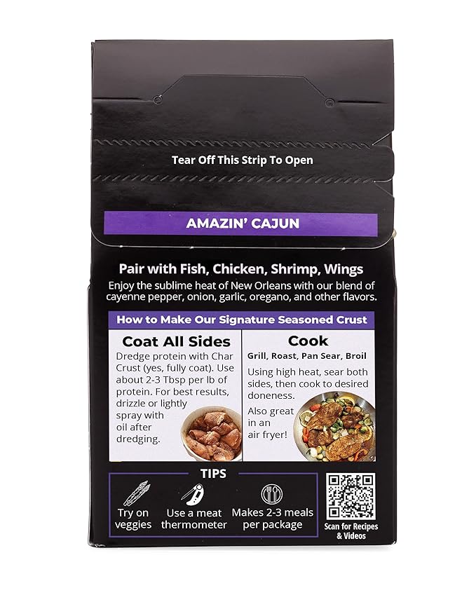 Char Crust Dry-Rub Seasonings Amazin' Cajun | All-in-one seasonings | Perfect for Fish, Chicken and