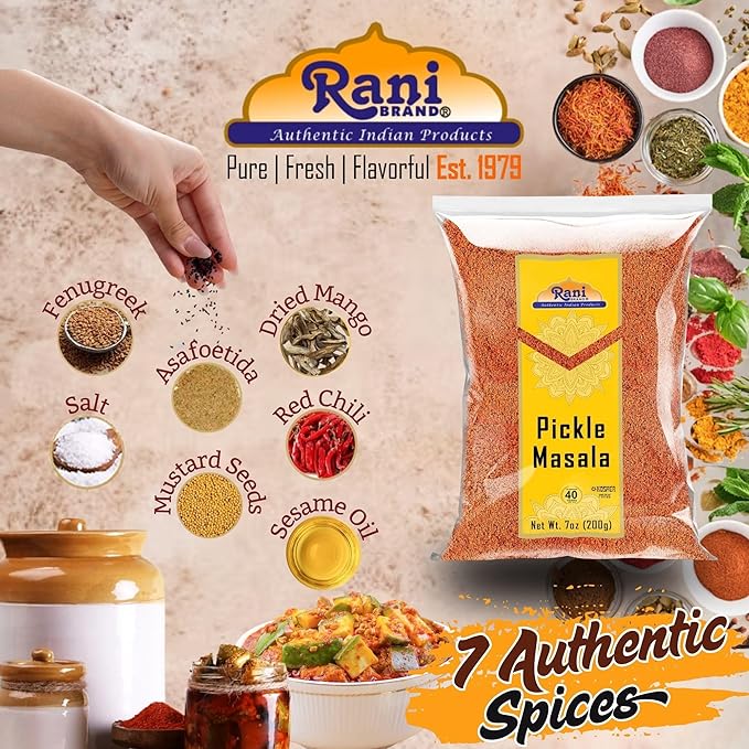 Rani Pickle (Achar) Masala Indian Spice Blend 7oz (200g) ~ All Natural | Vegan | Gluten Friendly |