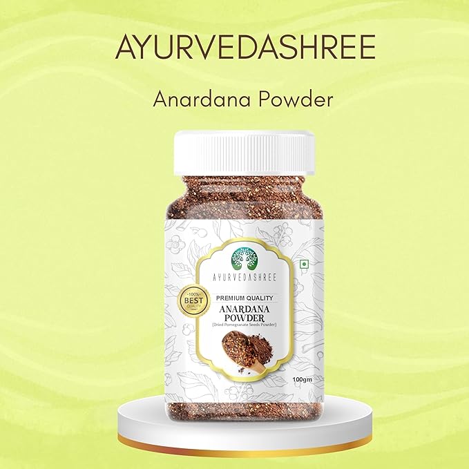 AYURVEDASHREE Anardana (Pomegranate) Ground, Indian Spice 100gm PET Jar | All Natural | No Color |