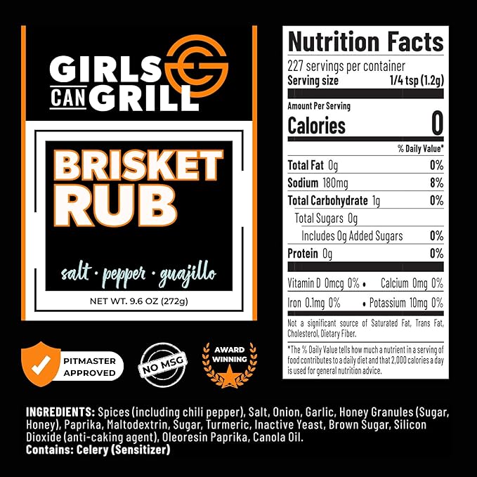 Girls Can Grill Brisket Rub | Award Winning Barbecue Seasoning for Brisket, Steak, Burgers, Beef |