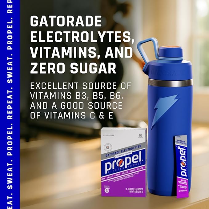 Propel Electrolyte Enhanced Water Drink Mix Powder Packets, Grape, Zero Calorie & Zero Sugar