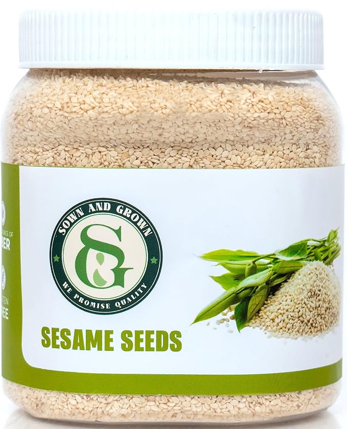 Sown and Grown White Sesame seeds- 2lb, 32oz | Whole White Sesame Seeds Bulk, Perfect for Noodle