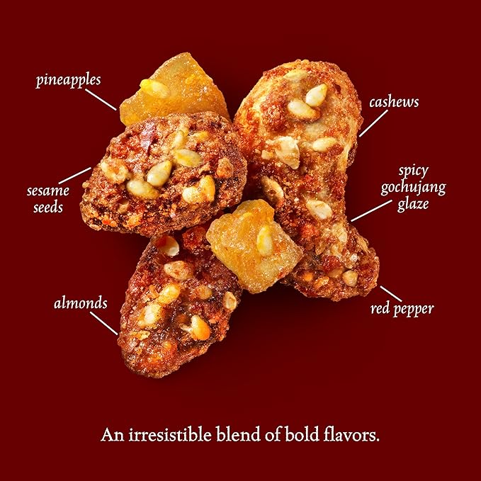 Sahale Snacks Gochujang Almonds Glazed Mix, 1.5 oz Bags (18 Packs) - Dry-Roasted Deluxe Mixed Nuts