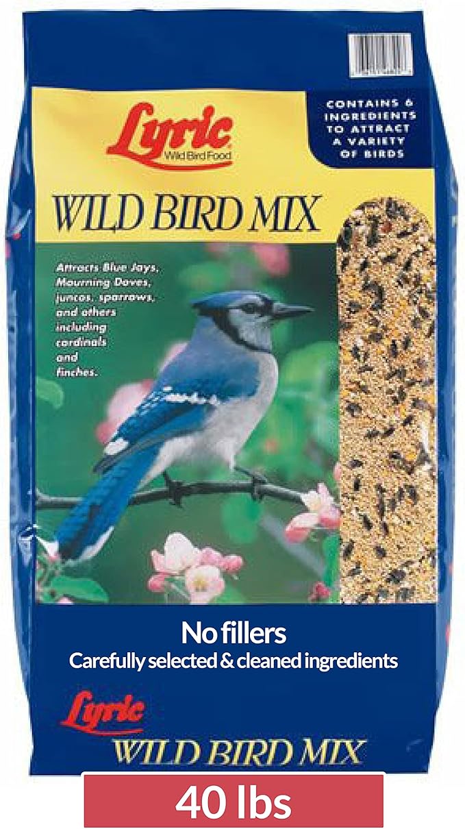 Lyric Wild Bird Mix - Wild Bird Food for Outside Feeders - Attracts Doves, Jays and many more - 40