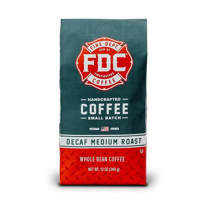 Fire Department Coffee - Gives Back to Firefighters - Premium Whole Bean Decaf Coffee - Roasted in
