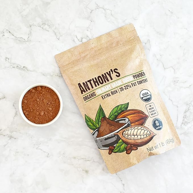 Anthony's Organic Culinary Grade Cocoa Powder, 1 lb, Dutch Processed Baking Cocoa, Gluten Free, Non