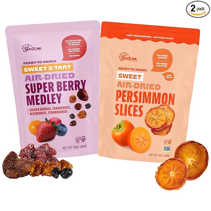 Whitney Jordan Naturals Air-Dried Fruit Variety Pack | 2 Individual Packs ??Super Berry Medley &
