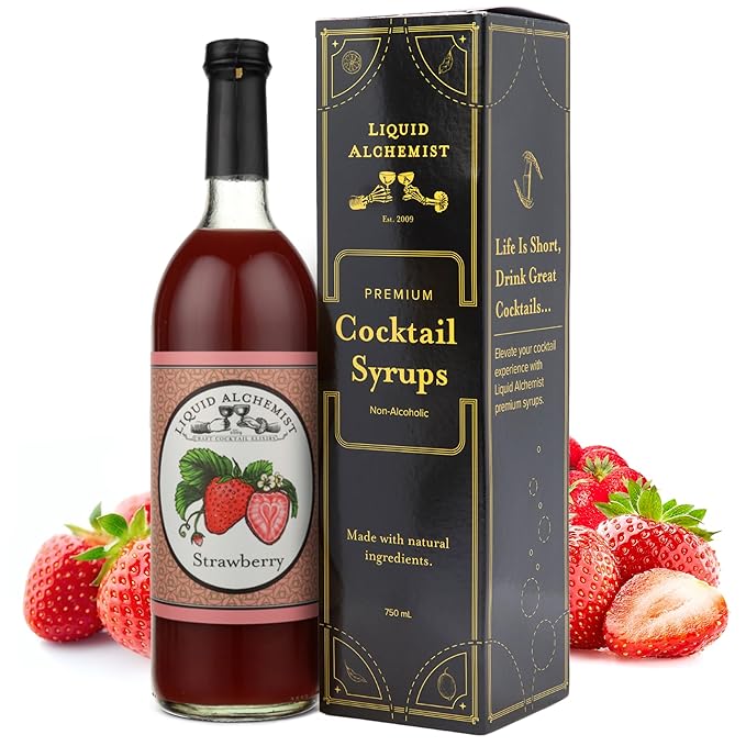 Liquid Alchemist Strawberry Syrup for Drinks - Real Ingredients Make our Strawberry Puree for