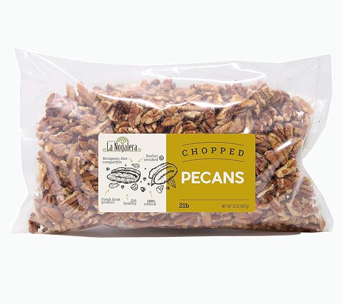 La Nogalera - 2 lbs Chopped shelled pecans. Raw pecan nuts that compare to organic, NO SHELL