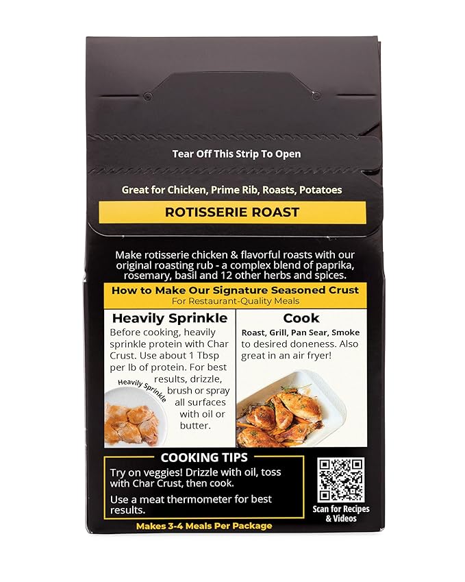 Char Crust Dry-Rub Seasonings Rotisserie Roast | All-in-one seasonings | Perfect for Chicken, Prime