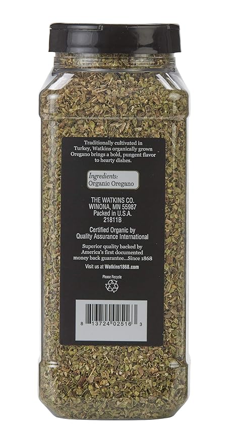 Watkins Gourmet Spice, Organic Oregano, Bulk Food Service Size, 4.6 oz (Pack of 1)