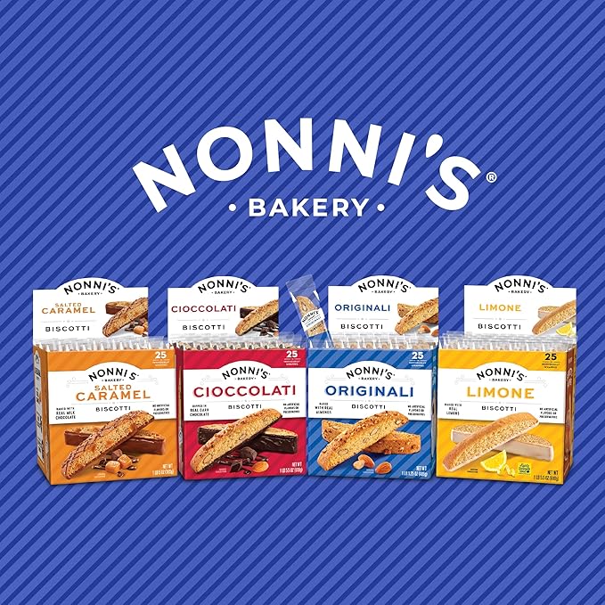 Nonni's Originali Classic Almond Biscotti Cookies ??Individually Wrapped Italian Coffee Snack
