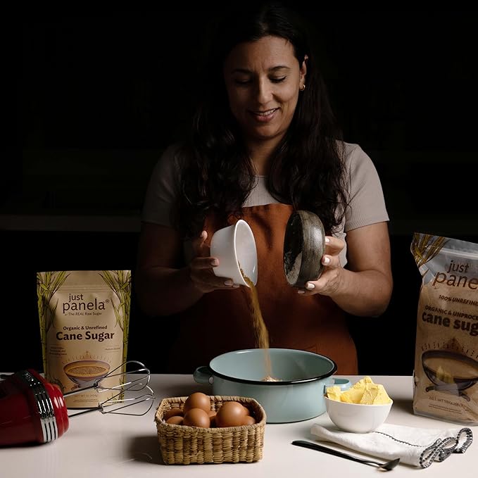 Just Panela Organic Unrefined Cane Sugar 1 Pound | 100% Unprocessed, Raw Sugar | Great for Baking