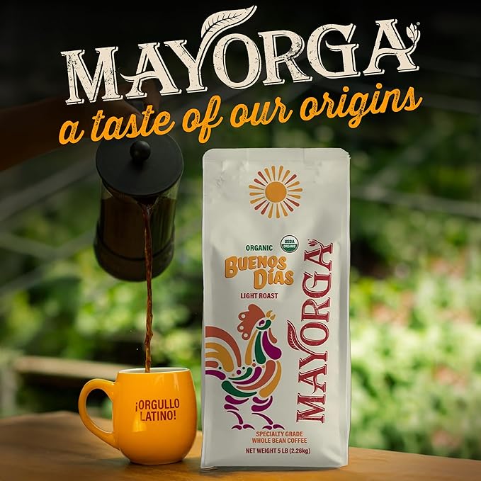 Mayorga Organic Coffee 5lb Buenos Dias - Light Roast Whole Bean Coffee Specialty Grade, 100%