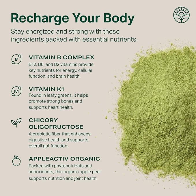 Proper, The Greens Daily Boost Organic Greens Powder. Whole Food, Apple Flavor Veggie Powder