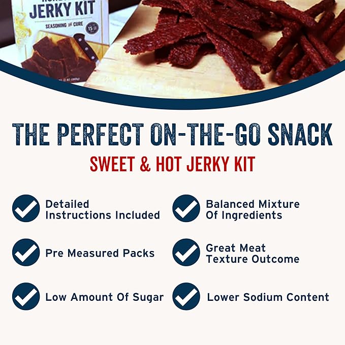 PS Seasoning Jerky Seasoning and Cure Kit (Sweet & Hot) - Award-Winning DIY Beef Jerky Making Kit