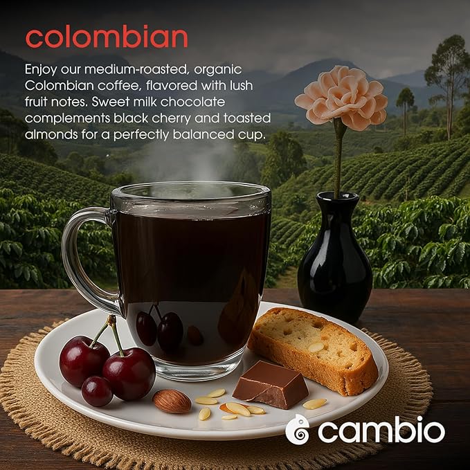 Cambio Roasters Colombian Organic Coffee K Cups for Keurig, Medium Roast Coffee K-Cup, Only