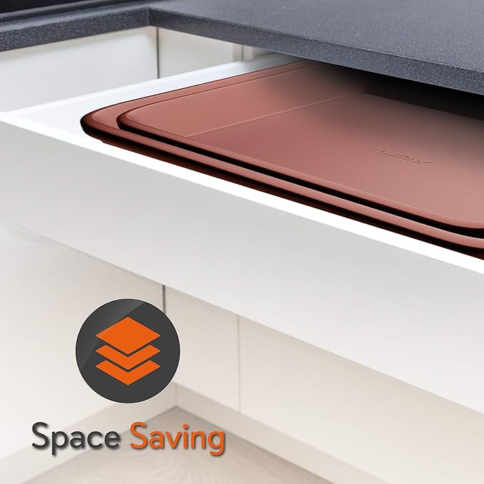 NutriChef 2-Piece Nonstick Cookie Sheets for Baking - Premium Medium & Large Size Baking Sheet Set