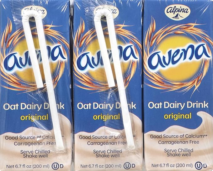 Avena Alpina Plain Oat Dairy Drink, 6.7 Ounce (Pack of 6)