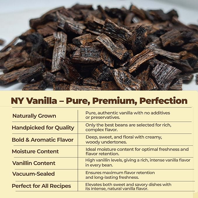2 lb Bulk Vanilla Bean Splits, Cut from Whole Vanilla Beans for Making Vanilla Extract