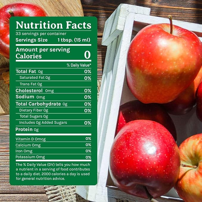 De La Rosa Organic Apple Cider Vinegar, Raw & Unfiltered with The Mother, Kosher for Passover