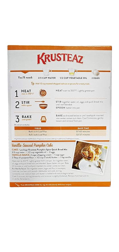 Krusteaz Baking Mix, Pumpkin Spice Quick Bread Mix, Made with Real Pumpkin & No Artificial Flavors