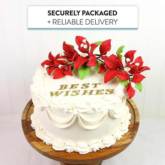 Global Sugar Art Exquisite Red Bougainvillea Sugar Cake Flowers, 6 Count by Chef Alan Tetreault