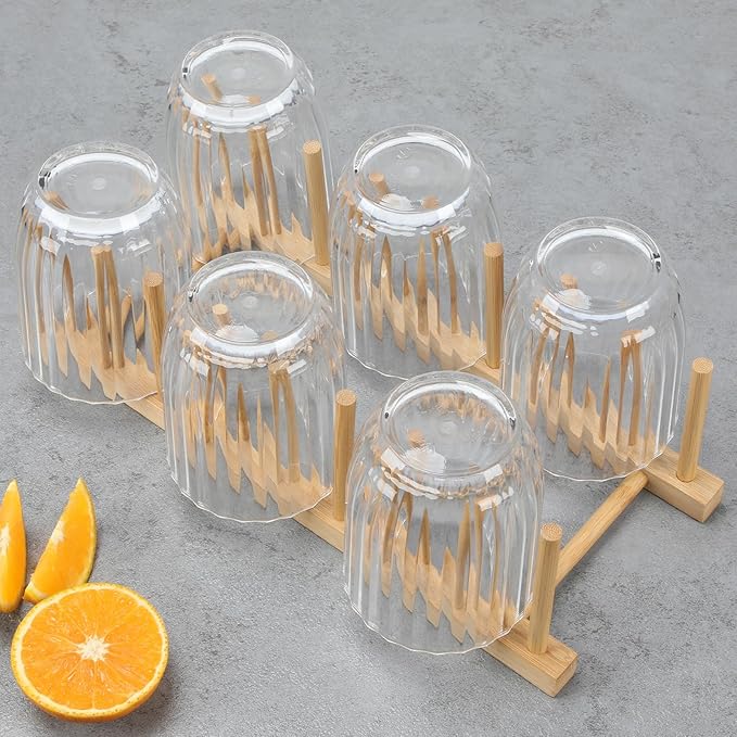 Acrylic Clear Highball Plastic Cups | Plastic Reusable Tumblers 15oz (Set of 6) | Stackable |
