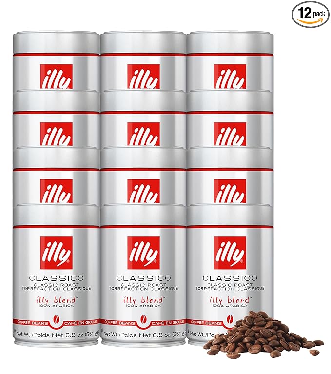 Illy Whole Bean Coffee, Classico Medium Roast - Mild & Balanced - 100% Arabica - Whole Beans