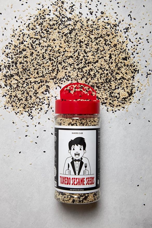 Bakers Club Bulk 17oz Mixed Black and White Sesame Seeds - Tuxedo blend for Sushi, Tuna, Stir Fry