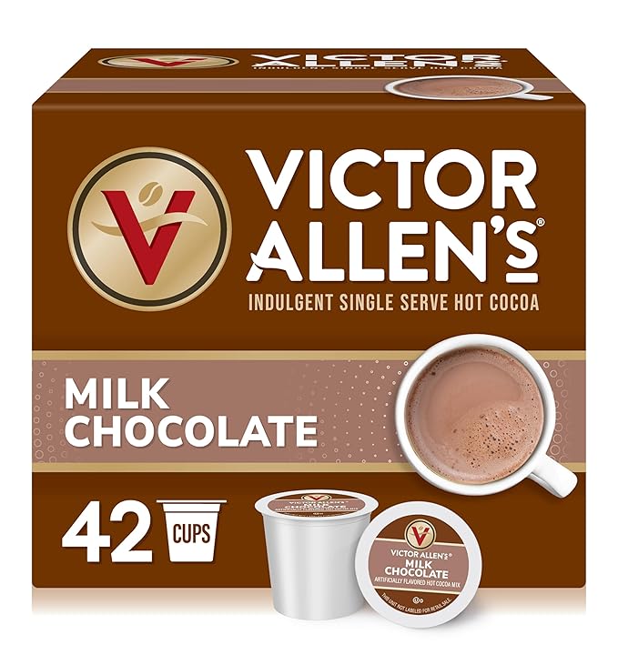 Victor Allen's Coffee Milk Chocolate Hot Cocoa SSC, 42 Count, Single Serve K-Cup Pods for Keurig