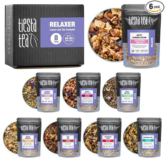 Tiesta Tea - 8 Herbal & Rooibos Sampler Dry Flight Set, Loose Leaf, No Caffeine, Makes Hot and